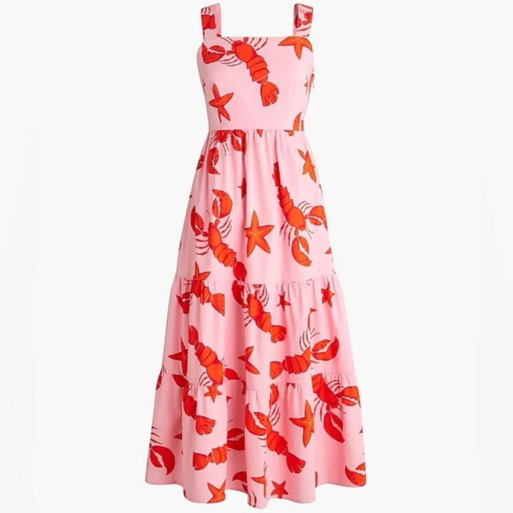 J.Crew Lobster Midi Dress NWT